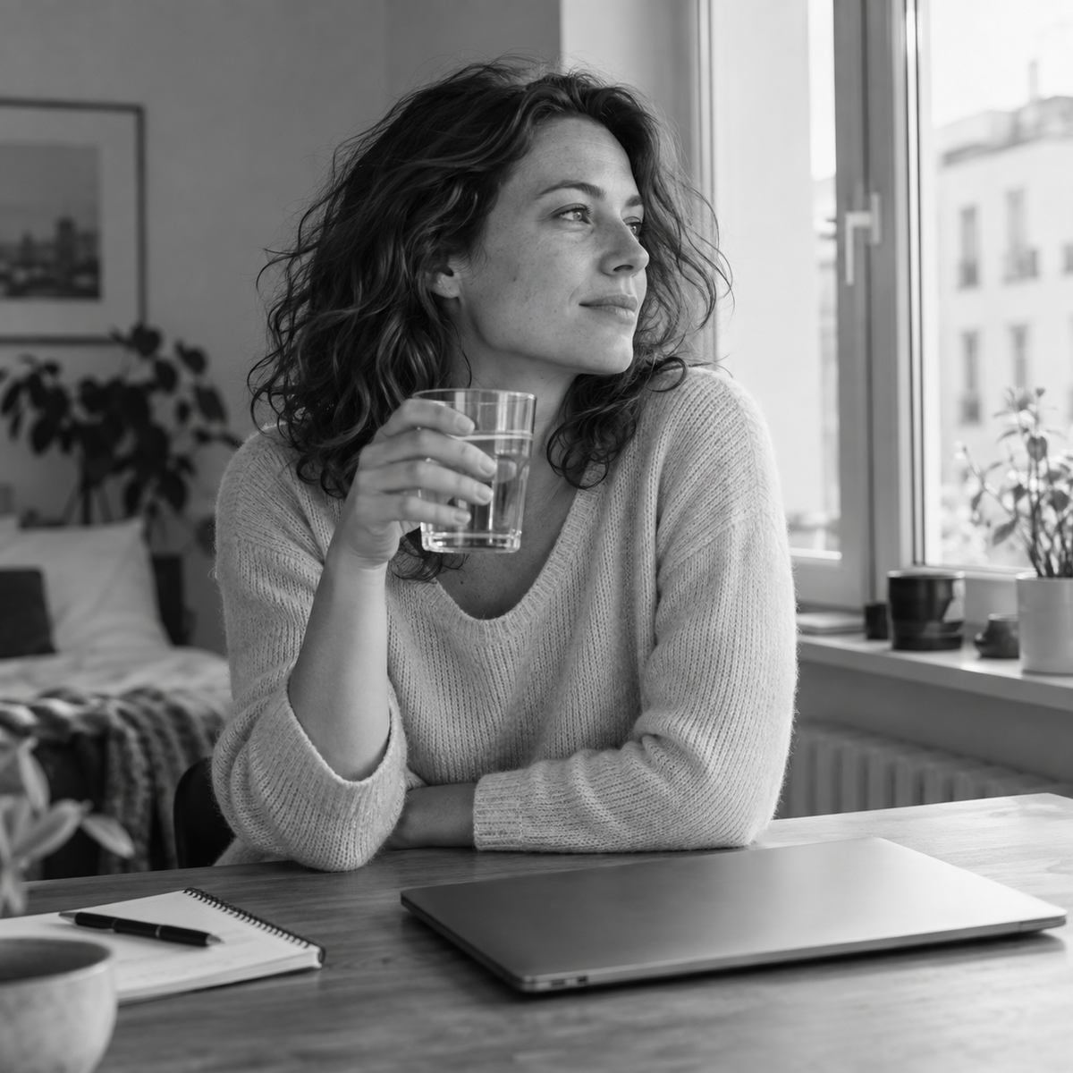 Illustrative morning lifestyle photograph